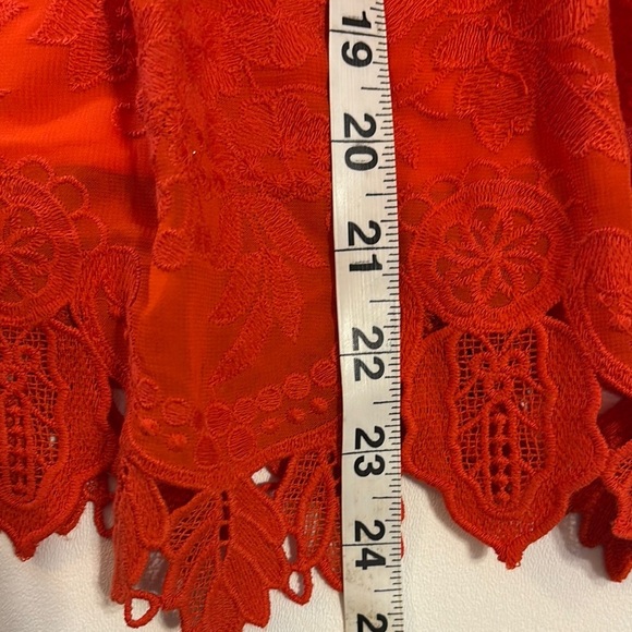 Eva Mendes Red Pleated Embellished Knee-Length Skirt - Picture 10 of 11